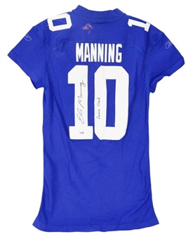 2009 Eli Manning Signed and Game-Worn New York Giants Uniform 10/18 (Steiner)